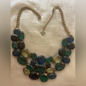 Ann Taylor Shades of Green‎ & Blue Statement Bib Necklace